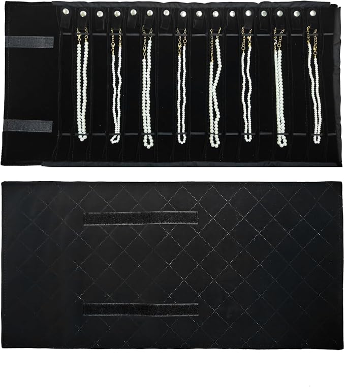 Portable Jewelry Roll Untangled Secure Necklace Travel Storage Bag Displays by SCIKHEFT