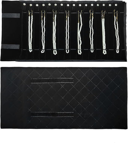 Portable Jewelry Roll Untangled Secure Necklace Travel Storage Bag Displays by SCIKHEFT