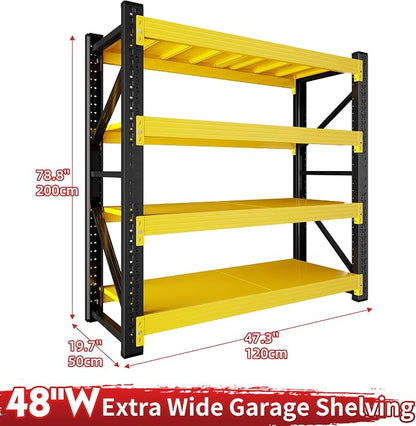 4000LBS Garage Shelving 48" W Garage Shelving Heavy Duty 4-Tier Metal Storage - Image 3