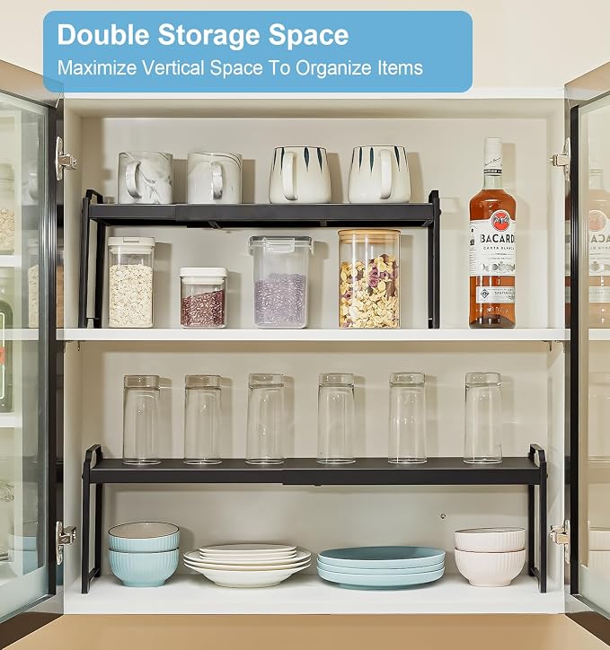Expandable Cabinet Shelf Organizer, Adjustable kitchen Countertop Storage | 2 - Image 6