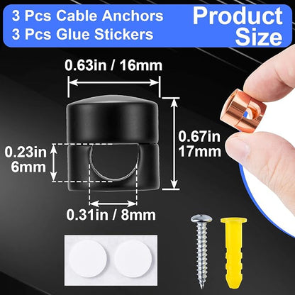 3 Sets Charger Holders for Cords, Adjustable Cable Anchor Holders, Adhesive - Image 2