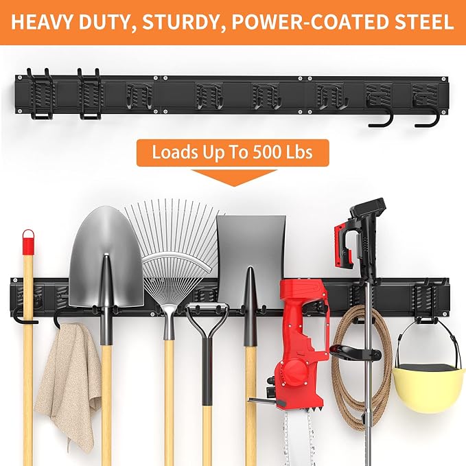 Garage Tool Organizer Wall Mount Garden Tool Organizer 11pcs Adjustable Garage - Image 5