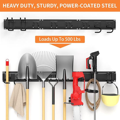 Garage Tool Organizer Wall Mount Garden Tool Organizer 11pcs Adjustable Garage - Image 5