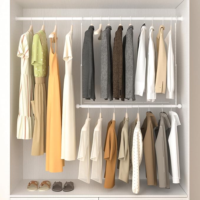 SUTINE Closet Rods for Hanging Clothes, Adjustable Metal Closet Extender - Image 4