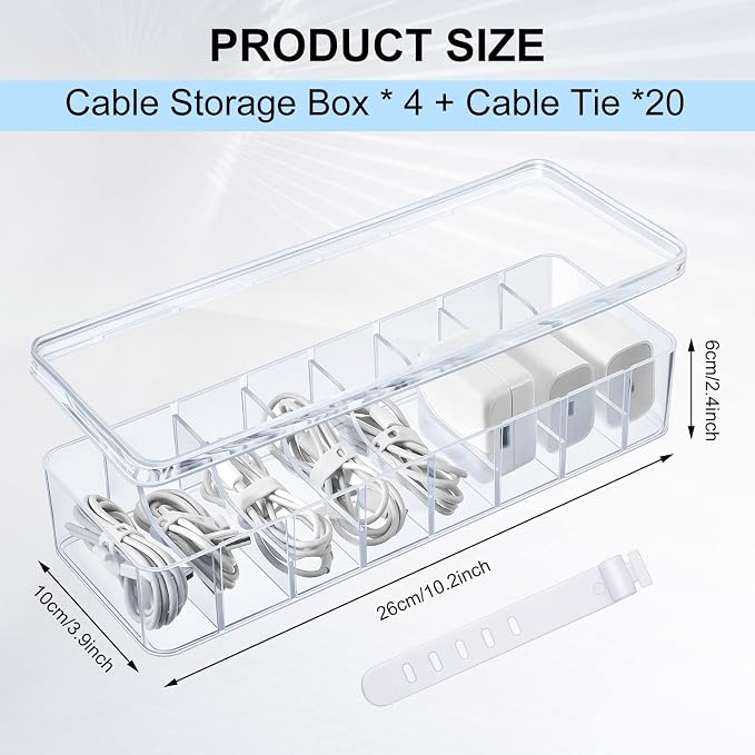 Tatuo 4 Pcs Cable Organizer Box - Image 2