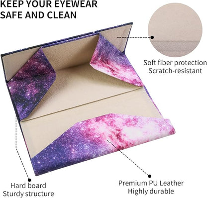 Foldable Glasses Case, Magnetic PU Leahter Sunglasses Case, Cute Hard Shell - Image 4