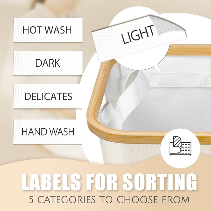 Extra Large 3 Section Dirty Clothes Laundry Basket - Image 6
