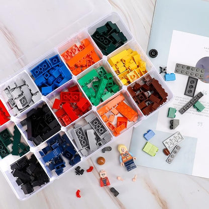 Bead Organizer Storage 3 Pack 15 Grid Clear Plastic Tackle Box Adjustable | - Image 5