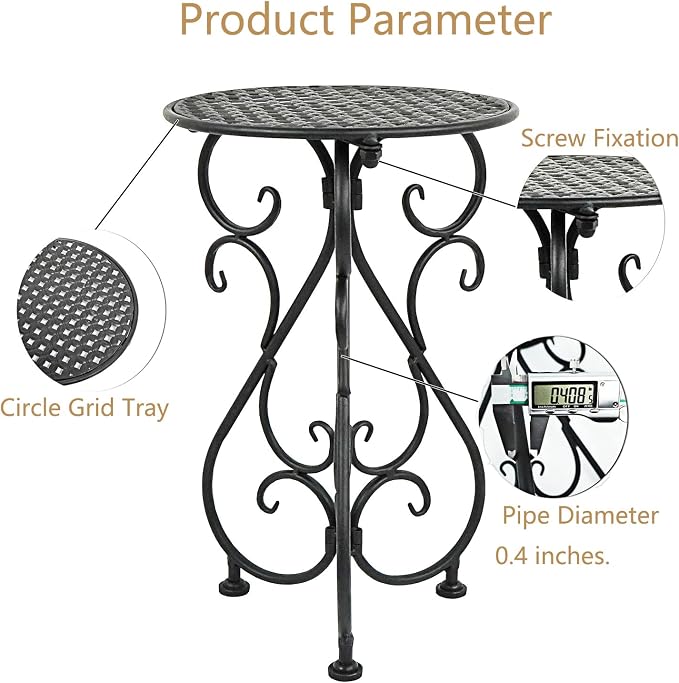 NAKUPE Plant Stand Indoor & Outdoor Flower Pot Stand 17" Tall Metal Plant Table - Image 4