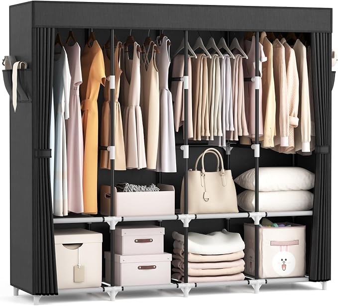 VTRIN Portable Closet for Hanging Clothes 67 Inch Wide Large Capacity Portable by VTRIN