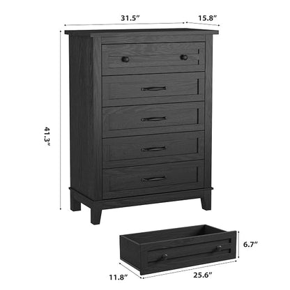 GarveeHome 5 Dresser for Bedroom, 41.3 in Tall Vertical Drawer Dresser - Image 2