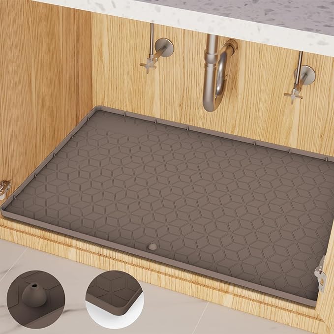 Under Sink Mat, Silicone Waterproof Under Sink Liner, Sink Cabinet Organizer by MIFADFAOtailoredtoyourhome