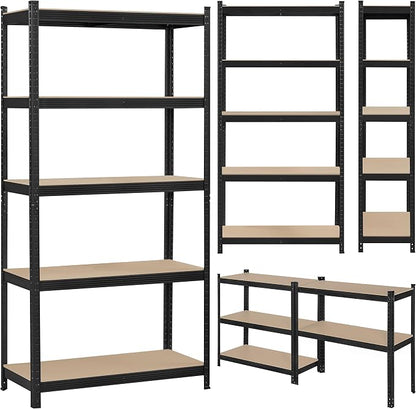 Topeakmart 5-Tier Utility Shelves, Metal Storage Shelves Garage Shelving Unit - Image 8