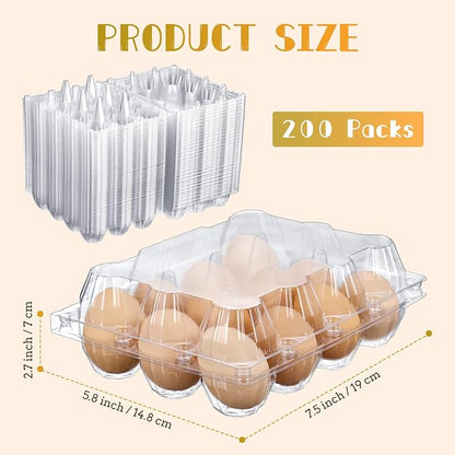 Zubebe 200 Pieces Clear Plastic Egg Carton - Image 2