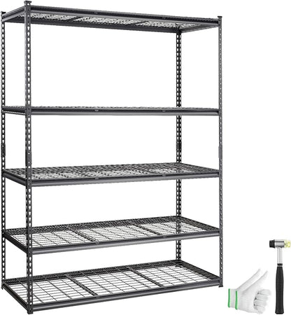 VEVOR Storage Shelving Unit 5-Tier Adjustable 2000 lbs Capacity Black | Heavy by VEVOR