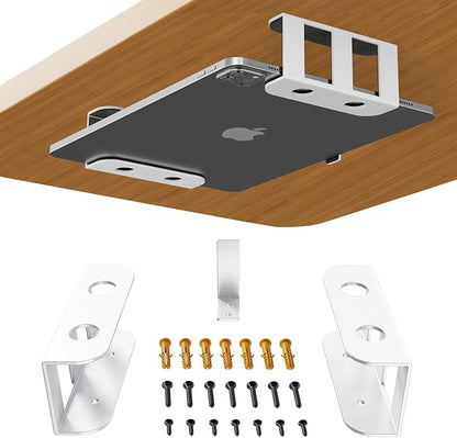 BYMECOST Under Desk Laptop Mount, Metal Under Desk Storage Holder, by BYMECOST