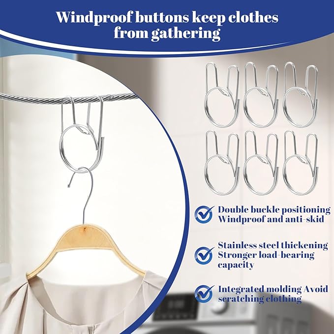 Retractable Clothesline Indoor, Non-Sagging Outdoor Clothes Line Retracting - Image 5