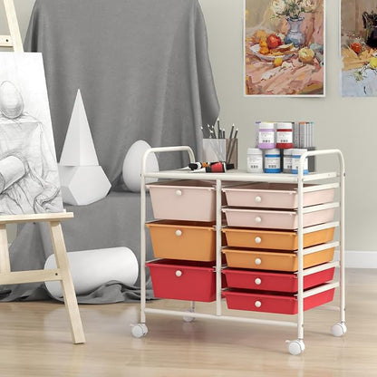 Giantex 9 Drawers Rolling Cart, Classroom Organizers, Storage Cart - Image 4