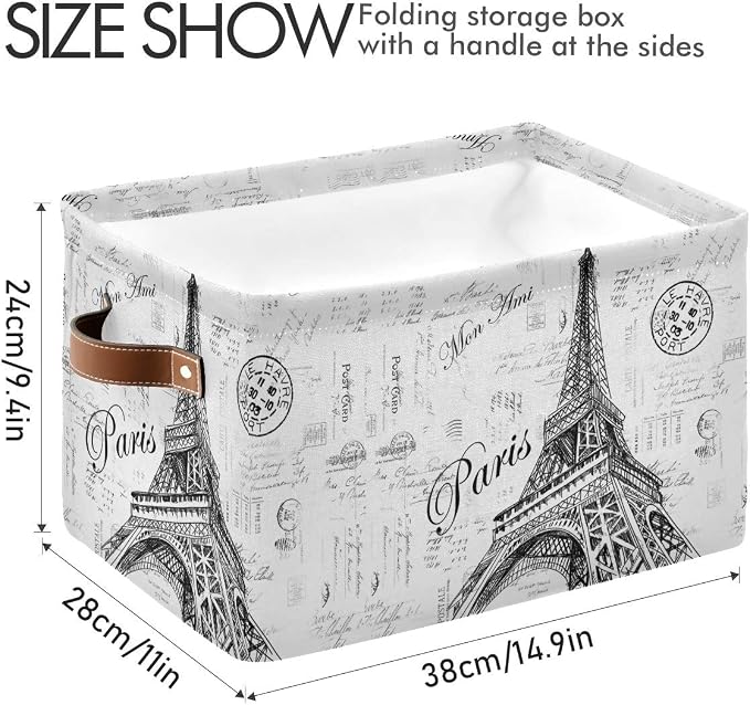 Storage Basket Paris Eiffel TowerStorage Bin Cube - Image 4