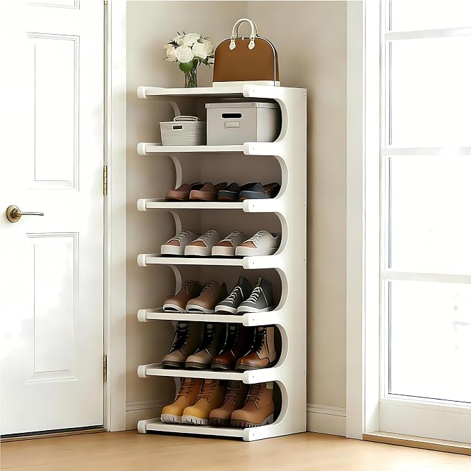 7-Tier Vertical Shoe Rack, Bamboo Free Standing Shoe Rack Shelf, Shoe Storage by sdowens