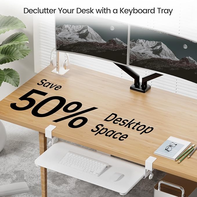 NearHub Large Keyboard Tray Under Desk Slide Out - Image 3