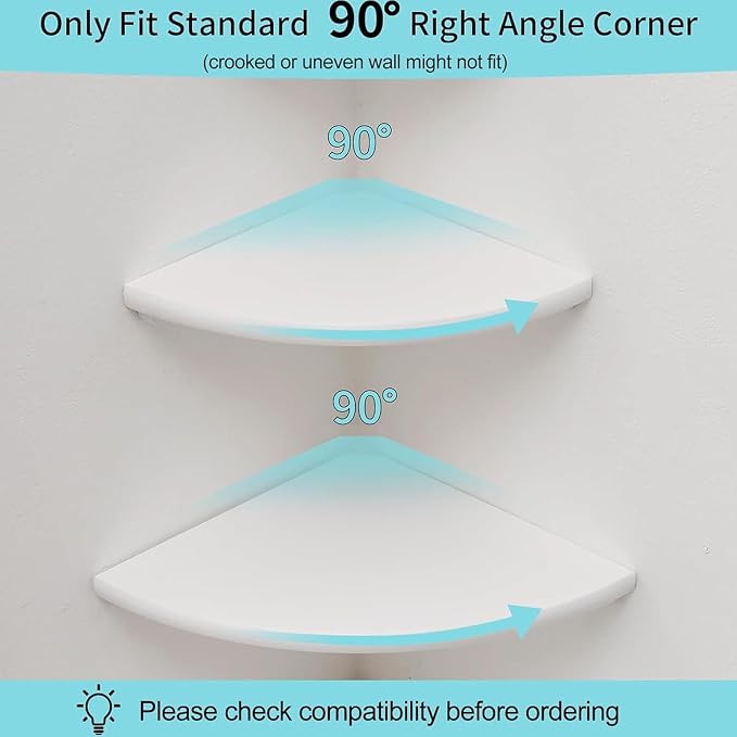 Corner Shelves, Floating Corner Shelf, Round End Wall Mount - Image 5