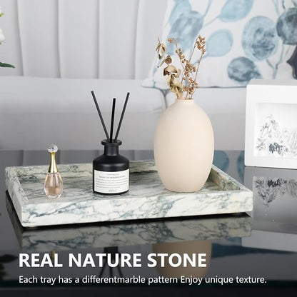 Real Natural Marble Tray for Bathroom, Kitchen and Desktop, Rectangle Genuine - Image 4