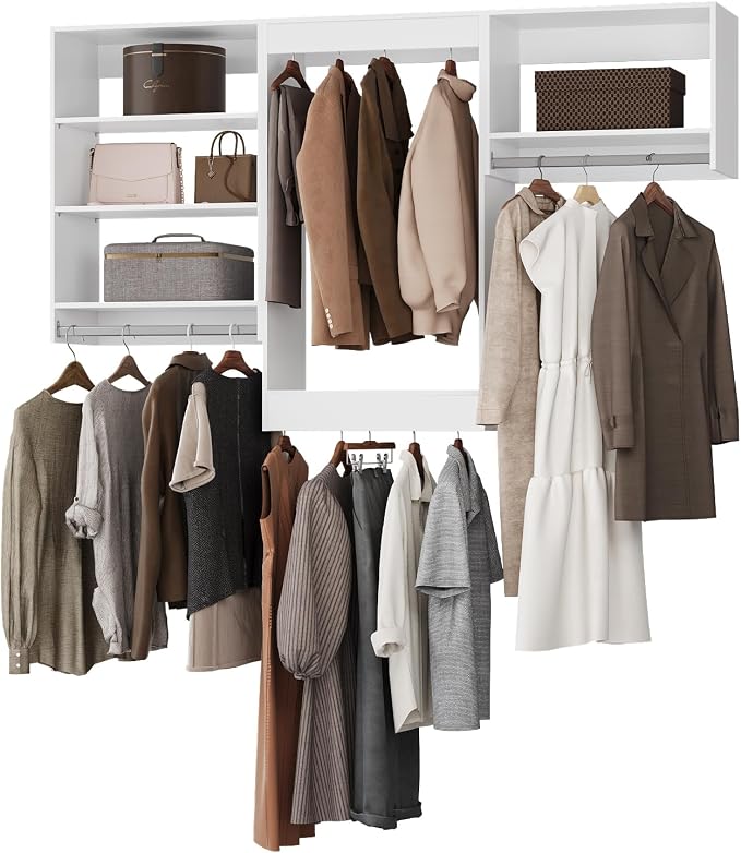 ROOMTEC Modular Closet System, Wall-Mounted Wooden Tower by ROOMTEC