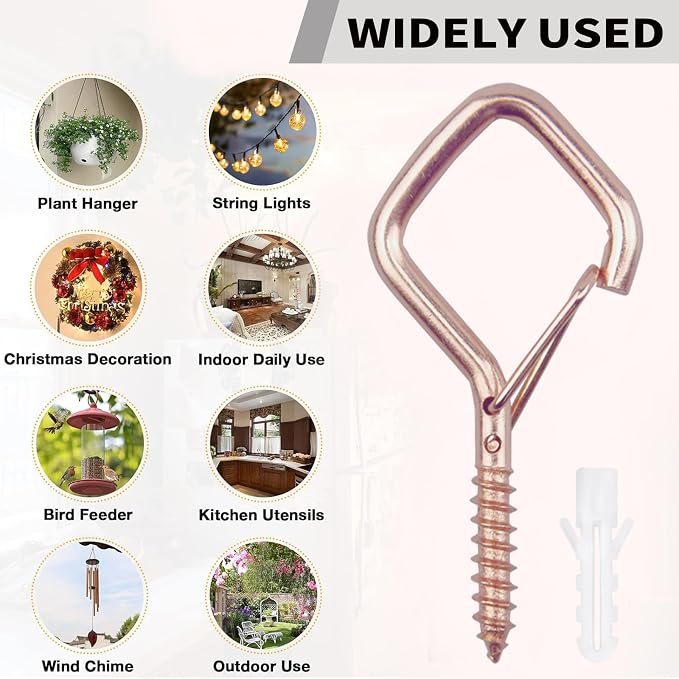 50 PCS Rose Gold Eye Screw Hooks - Image 3