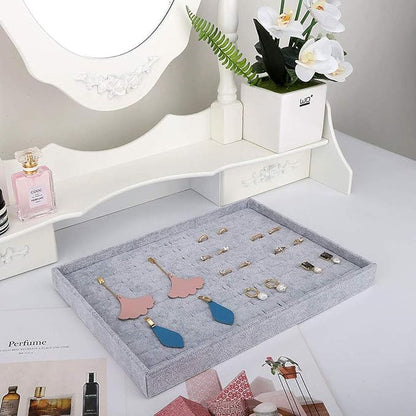 Grey Velvet Stackable 100 Slot Ring Inserts Jewelry Tray Showcase Display - Image 4