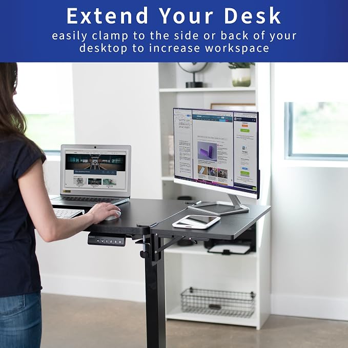 VIVO Clamp-on 24 x 12 inch Desk Extender, Wrist Support, Foldable Keyboard Tray - Image 5