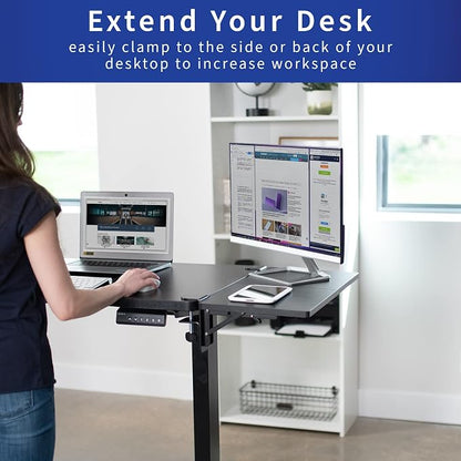 VIVO Clamp-on 24 x 12 inch Desk Extender, Wrist Support, Foldable Keyboard Tray - Image 5