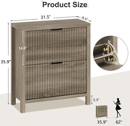 Fluted Shoe Cabinet Storage - Image 2