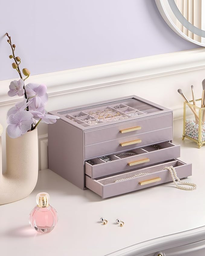 Lolalet Jewelry Box Organizer, 4-Layer Jewelry Organizers and Storage Case - Image 2