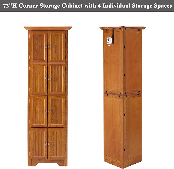72" H Farmhouse Corner Storage Cabinet - Image 9