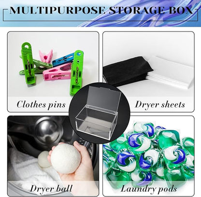 Maitys 2 Pcs Acrylic Laundry Dryer Sheet Holder Clear Dryer Sheets Dispenser - Image 5