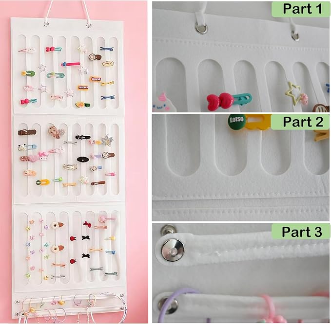 Hair Bows Holder & Organizer for Girls, Wall Hanging Baby Hair Accessory - Image 6