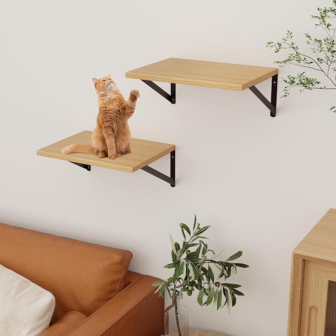 Axeman Deep Floating Shelves, 12 Inch Deep Rustic Oak Floating Wall Shelves Set - Image 7