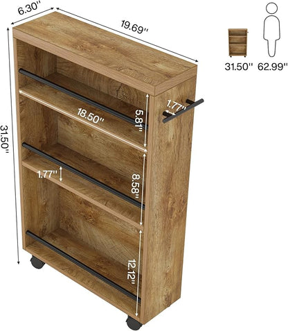 Tribesigns Slim Storage Cart, Rolling Narrow Kitchen Cart on Wheels - Image 5