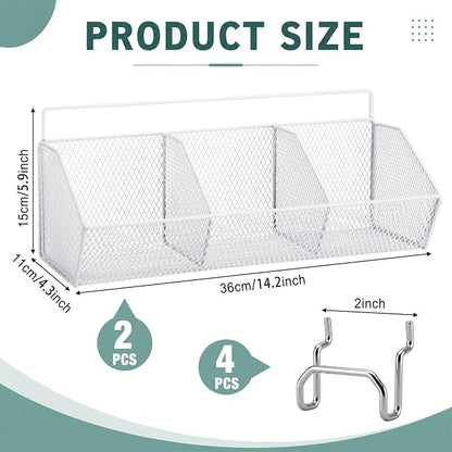 Hicarer 2 Pcs Divided Pegboard Baskets - Image 2