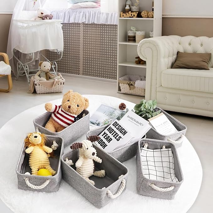 HNZIGE Small Baskets for Shelves Fabric Storage Baskets, Empty Gift Baskets - Image 3