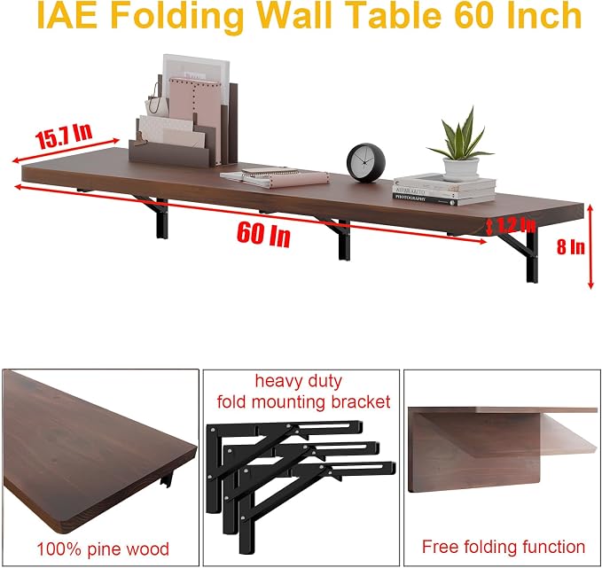 IAE Wall Mounted Folding Table - Image 3