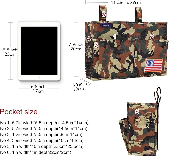 Surblue Bedside Caddy Hanging Organizer Storage Bag Pocket - Image 5