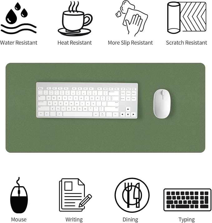 Bloss Leather Mouse Pad with Wrist Rest, Large Mousepad + Keyboard Pad - Image 4