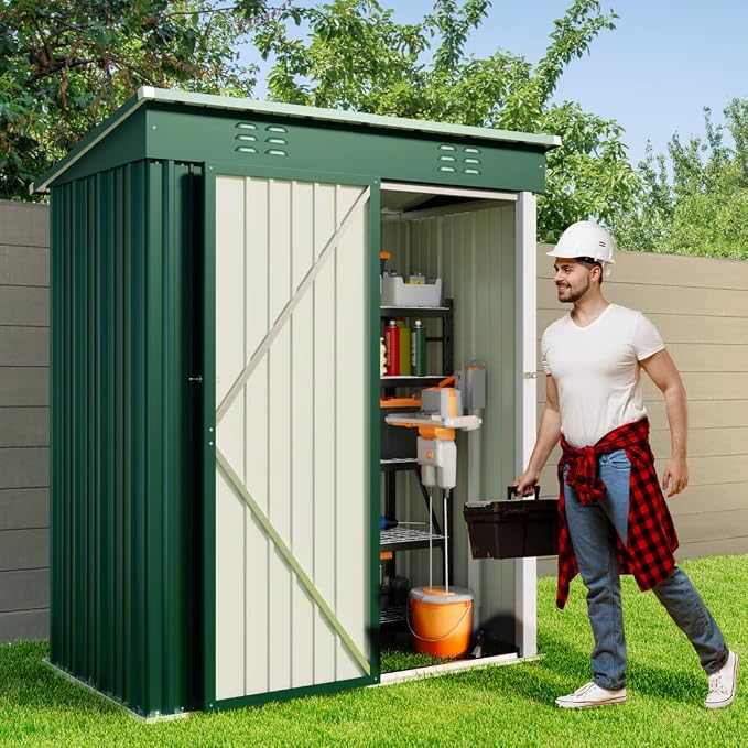 Gizoon 5' x 3'Outdoor Storage Shed - Image 2