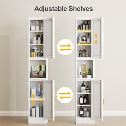 Ckzbx Tall Narrow Storage Cabinet 66.93" H Tall Bathroom Cabinets Metal Pantry - Image 7