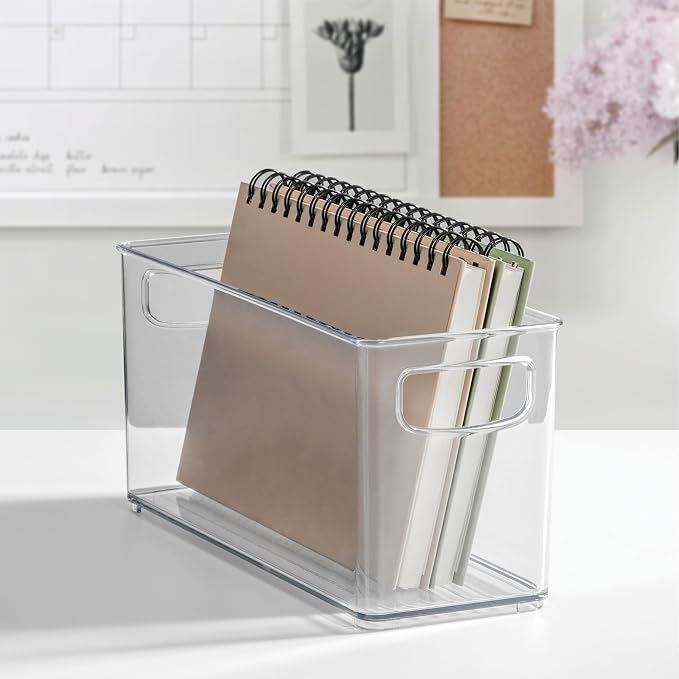 iDesign Slim Clear Plastic Stackable Storage Bin, Tall Narrow - Image 8