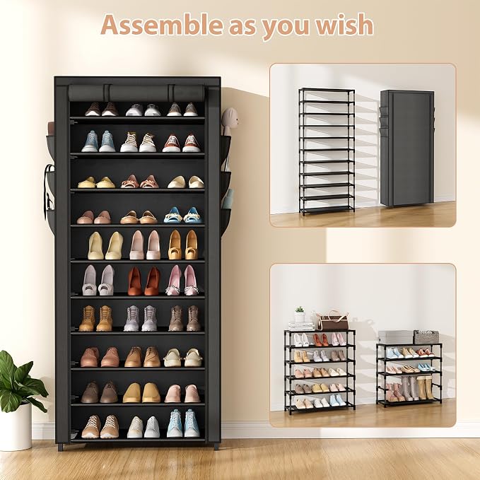 VTRIN Vertical Narrow Shoe Rack Organizer Tall Shoe Rack - Image 5
