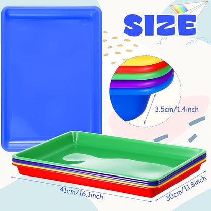 Hoteam 10 Pcs Flat Storage Organizer Tray Bin Paper Tray - Image 3