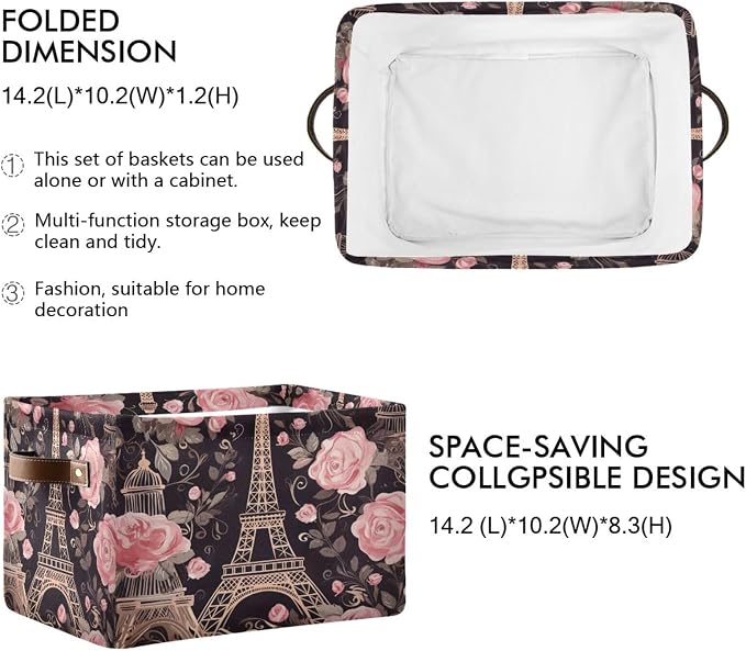 Paris Tower Flowers Storage Bins - Image 2